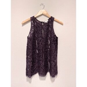 Wilfred| Dark Purple Lace sleeveless Top| XXS